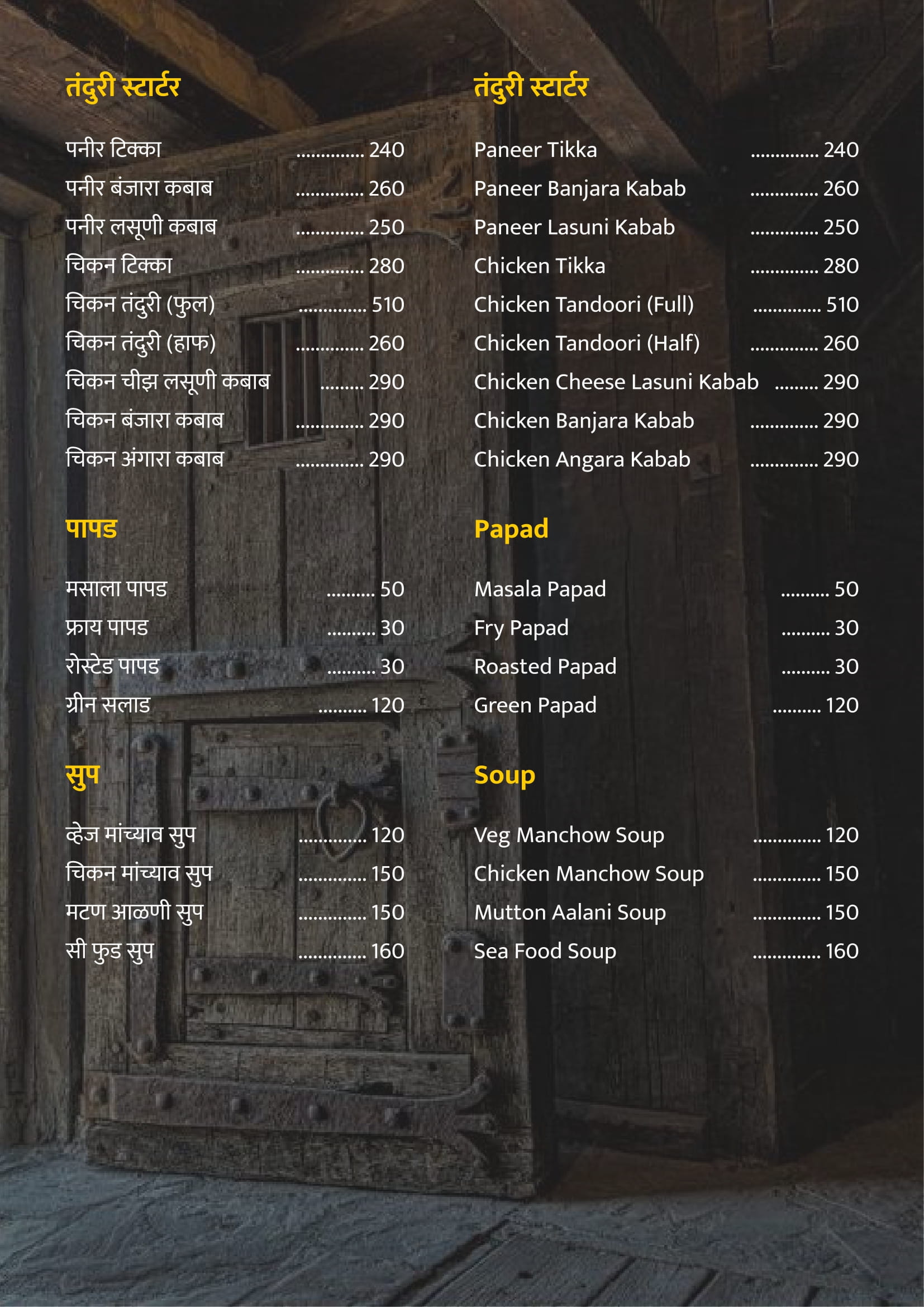 Hotel Baji - Menu Card-RAVET-08